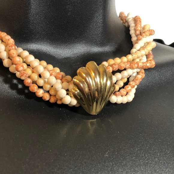 Unbranded Jewelry - Vintage Gold Tone Shell Scarf Clip or Twist-A-Bead Clasp Safety Closure